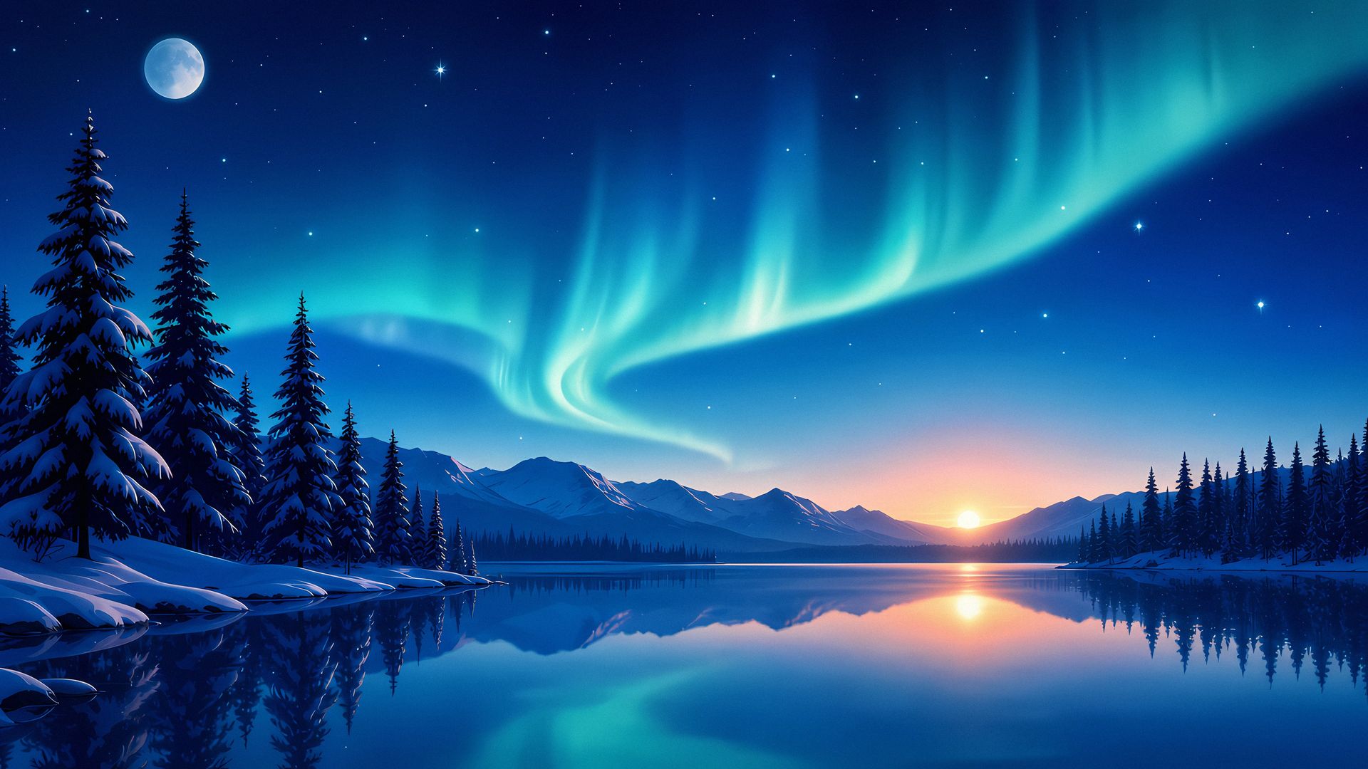 Aurora Lake, one of the Memory Horizons wallpapers