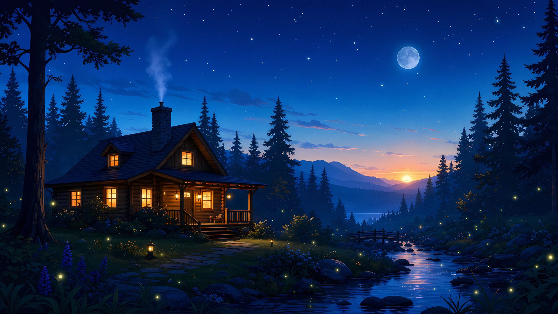 Cabin Glow wallpaper